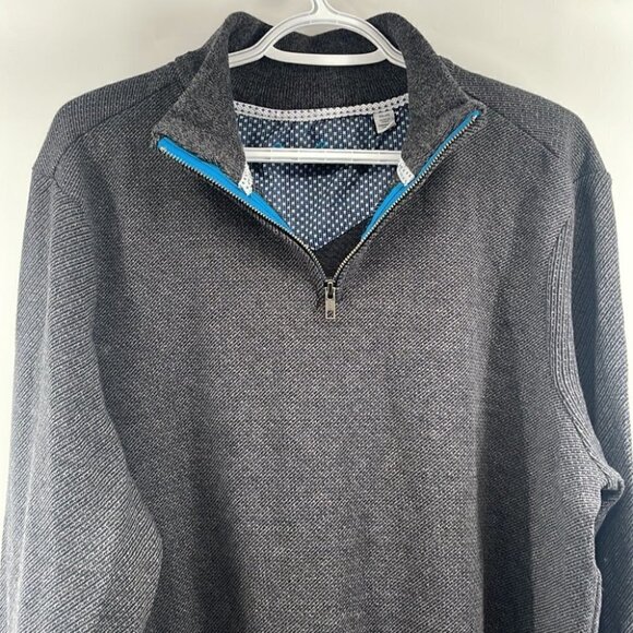 Robert Graham Grey 1/4 Zip Sweater Long Sleeve Warm Career Occasion - Picture 5 of 9